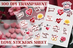 Love sticker Hearts Stickers Sheet St. Valentine&#039;s Heart PNG Product Image 1