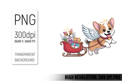 Cute Christmas Dog, Animal Sublimation Clipart PNG Product Image 1