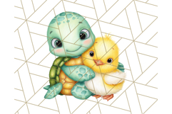 Cute Baby Turtle Clipart, Cute Animals Png Product Image 4