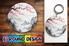 Spring Beauty Sublimation Circle Kaychain Scene Print PNG Product Image 1