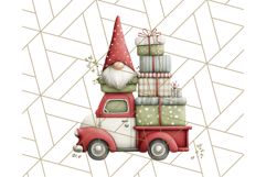 Vintage Truck Christmas Gnomes Clipart PNG, Cute Gnome Png Product Image 4