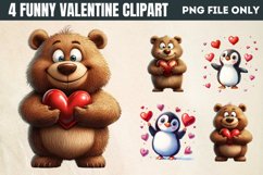 Funny Valentine Clipart PNG Product Image 1