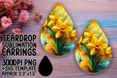 Artful Teardrop Earrings Design Template , Flowers Product Image 1
