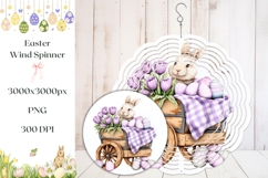 Easter Basket Wind Spinner, Purple Tulips Wind Spinner PNG Product Image 1