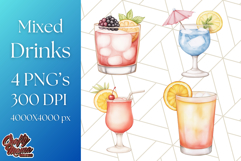 Cocktail Clipart PNG, Mixed Drinks, Bar Drinks Clipart Product Image 1