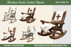 Christian Rustic Easter Clipart PNG Product Image 1