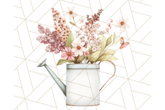 Watering Can Flowers PNG, Rustic Floral Watercolor Clipart Product Image 5