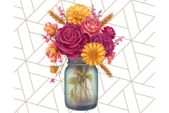 Fall Mason Jar Flowers PNG Clipart Product Image 4