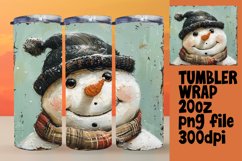 Cute Holiday Snowman Wrap - Tumbler Design 20oz Sublimation Product Image 1