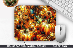 Pumpkin Mouse Pad Sublimation, Halloween Mouse Pad PNG Product Image 1