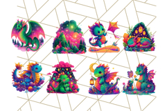 Cute Fantasy Dragon Clipart PNG, Bold Baby Dragon Clip Art Product Image 4