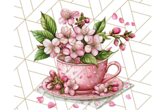 Vintage Floral Teacup Clipart PNG, Blooming Teacups Clip Art Product Image 4