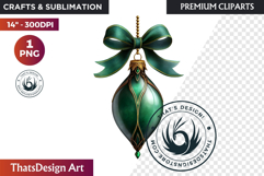 Christmas Baubles Clipart, Festive Holiday Ornaments PNG Product Image 1