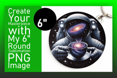 Chic Round Design Keychain Artwork , Astronaut Product Image 1