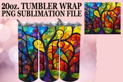 Stained Glass Tree 20oz Wrap Colorful Tumbler Design Product Image 1