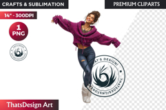 Cosy Winter Girl Clipart, Fashion Girl PNG, christmas Product Image 1