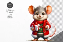 Christmas clipart, Mouse clipart, Winter clipart Product Image 1
