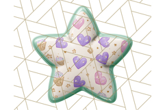 Cute Puffy Star Clipart PNG, 3D Glossy Pastel Stars Clip Art Product Image 4
