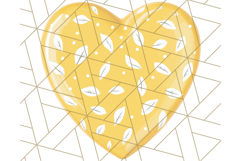 Pastel Puffy Patterned Hearts Clipart PNG, 3D Look Heart Png Product Image 4