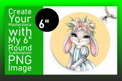Bright Circle Design Keychain Template , Cute Bunny Product Image 1