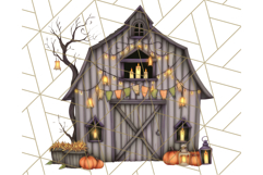 Halloween Cottagecore Barn PNG Clipart, Fall Style Product Image 4