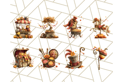 Autumn Circus Clipart Carnival Tent Fall PNG, Vintage Circus Product Image 4