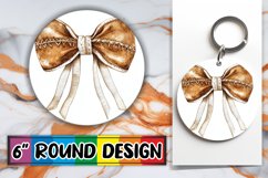 Pastel Watercolor Bow PNG Round Design Sublimation Product Image 1