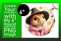 Dynamic Round Design PNG Keychain , Halloween Dino Product Image 1