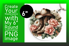 Cute Round Design Coaster PNG , Western Product Image 1