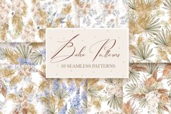 10 Watercolor Boho Seamless Patterns Product Image 1