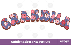 grandma Png Retro Flowers Mother&#039;s Day Floral Mom Sublimatio Product Image 1