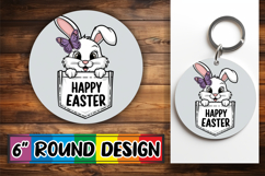 Whimsical Car Coaster Circle PNG, Easter Animals Product Image 1