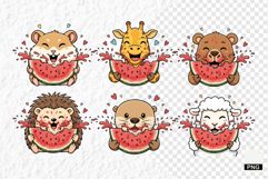 Animals Love Watermelon Clipart Product Image 1