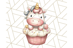 Cute Dessert Unicorn PNG Clipart with Cupcakes &amp; Candies Product Image 4