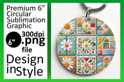 Artful Round Design Keychain Template , Patchwork Product Image 1