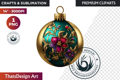 Christmas Jewel Baubles Clipart | Elegant Holiday Ornaments Product Image 1