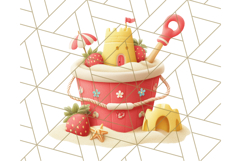 Strawberry Red Lemon Yellow Summer Clipart PNG, Summer Icons Product Image 4