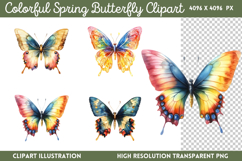 Butterfly Flowers Clipart PNG Product Image 1