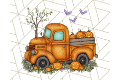 Halloween Cottagecore Truck PNG Clipart, Fall Style Clip Art Product Image 4