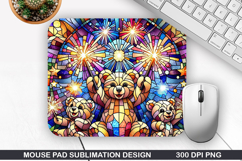 Bear Mouse Pad Sublimation, 4th Of July Mouse Pad PNG Design Product Image 1