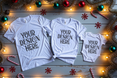 Christmas Family Matching Group Flat Lay T-Shirt Mockups Product Image 1
