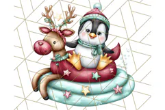 Christmas Penguins The Beach Clipart PNG, Tropical Holiday Product Image 4