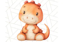 Cute Pastel Dinosaur Clipart PNG for Nursery Art, Baby Decor Product Image 4