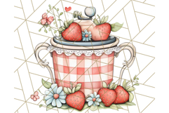 Cottagecore Strawberry Kitchen PNG Clipart, Retro Fruit Png Product Image 4