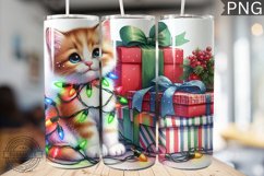 Christmas Cat Tumbler Wrap - Christmas Tumbler PNG Design Product Image 1