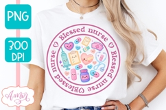 Blessed Nurse PNG for Sublimation, Cute Nurse shirt PNG Product Image 3