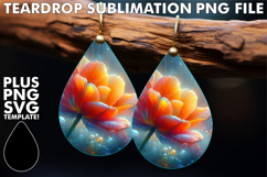Timeless Teardrop Earrings Gift PNG, 3D Flower Product Image 1