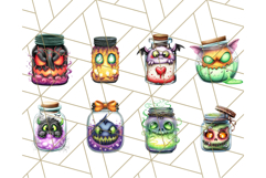 Halloween Monster Clipart PNG, Monsters in Jars, Spooky Png Product Image 4
