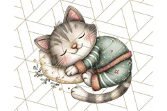 Christmas Pets in Pajamas Clipart PNG, Christmas Png Clipart Product Image 4