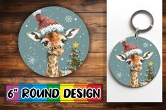 Winter Animals Round Design Sublimation Keychain Festive Product Image 1
